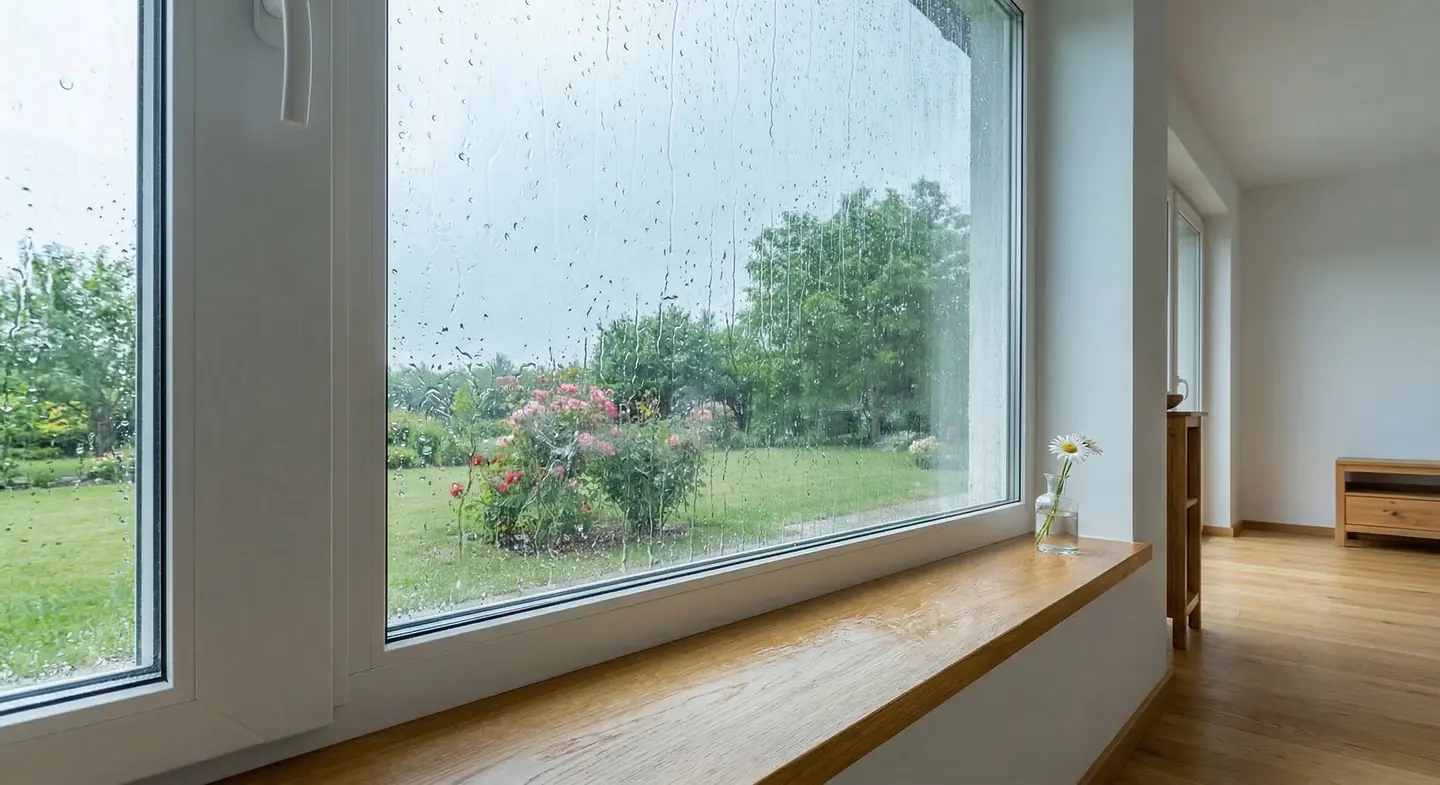 Window cleaning before and after comparison